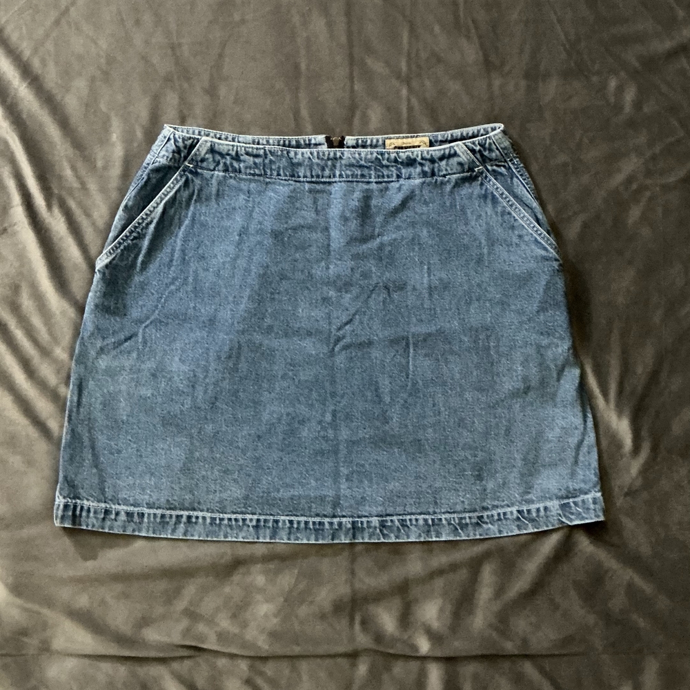 Chamonix High-Waisted Jean Denim Miniskirt Zip Back Size 16